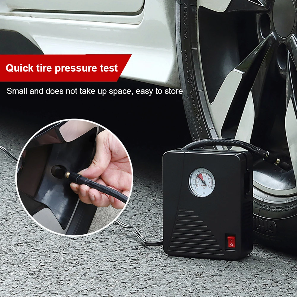 96W Car Electric Air Pump Mini Tire Inflator 12V 100PSI 35L/Min Portable Air Compressor For Car Motorcycles Bicycle Ball