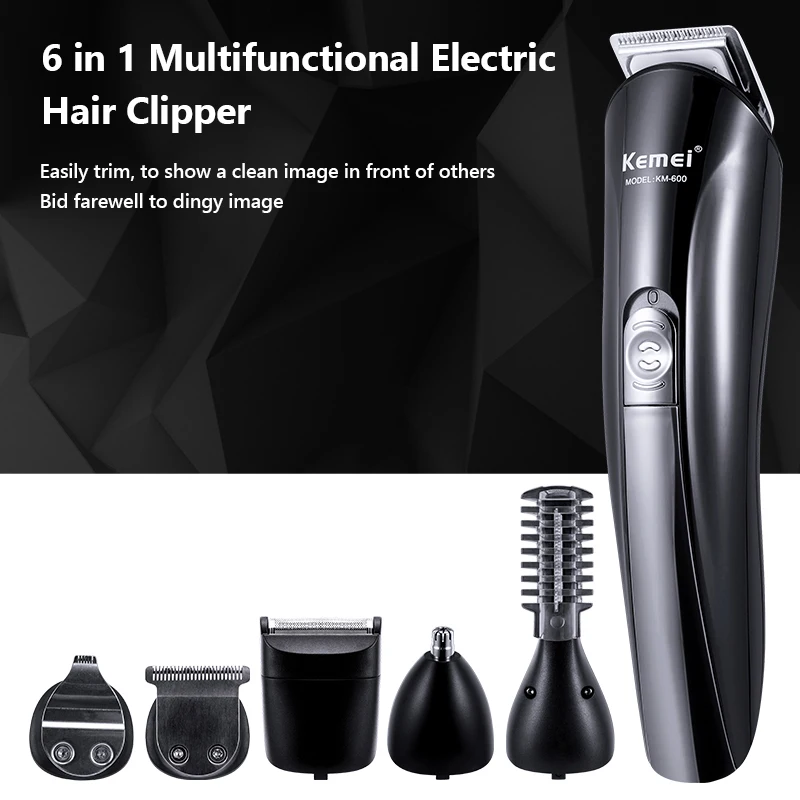 6 in 1 Electric Hair Clipper Shave Razor Machine Beard trimmer Hair Cutter Ear Nose Hair Trimmer Facial Cleaner Man Barber tools